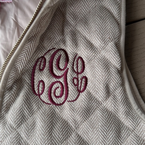 Marleylilly Vest Womens M Biege Gorpcore Pockets Warm Cozy Embroidered Logo - Picture 3 of 3